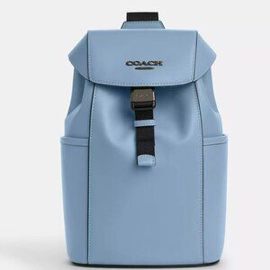 Coach Racer Pack Sling Bag Smooth Leather Pool Blue Messenger